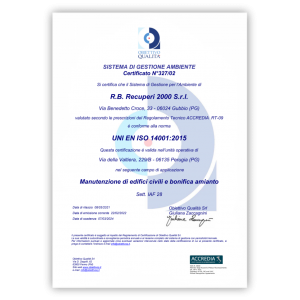 Certificazione Qualità UNI EN ISO 14001